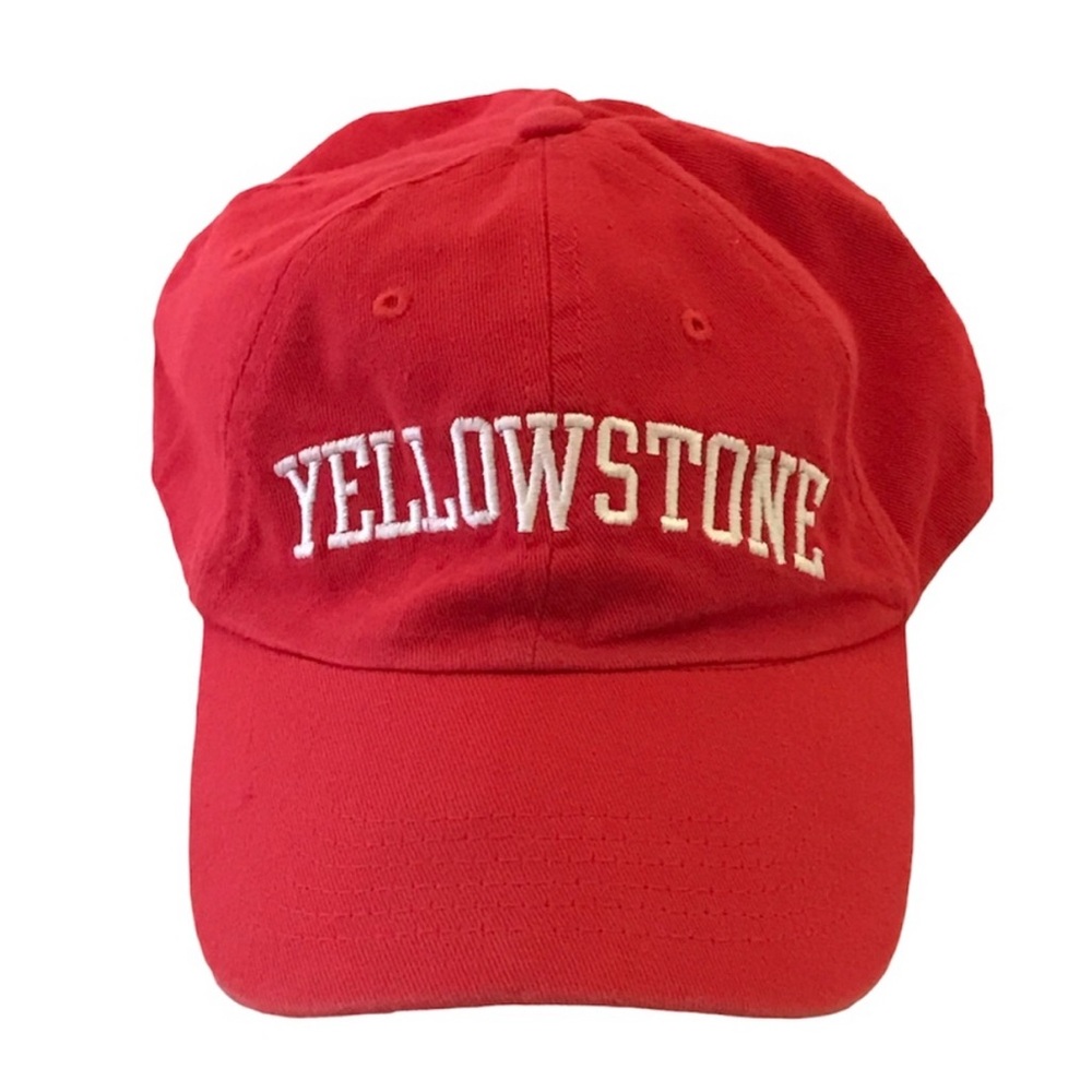 Triangle Headwear Yellowstone National Park Red Baseball Hat